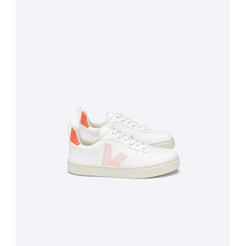 Veja V-10 LACE CWL Kids' Shoes White/Orange | CA 790EBC